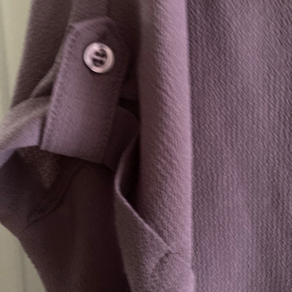 LAST CHANCE * Moa Moa Short Sleeve Hi Lo Top L Light Plum Purple - Picture 3 of 3